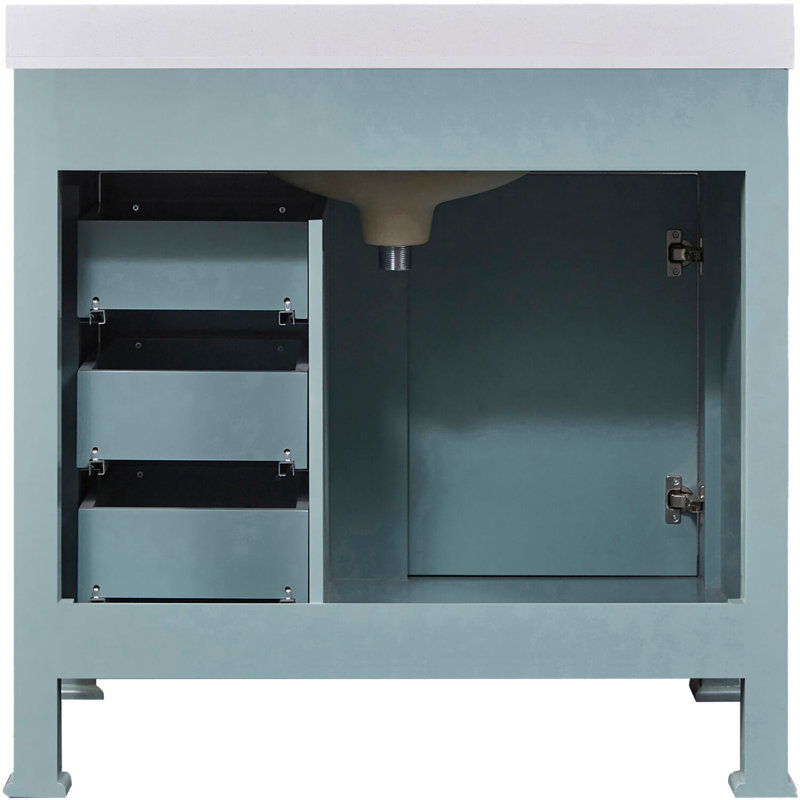Callimont Elegance 36'' Pre-Assembled Bathroom Vanity Set with Artificial Stone Top in Blue
