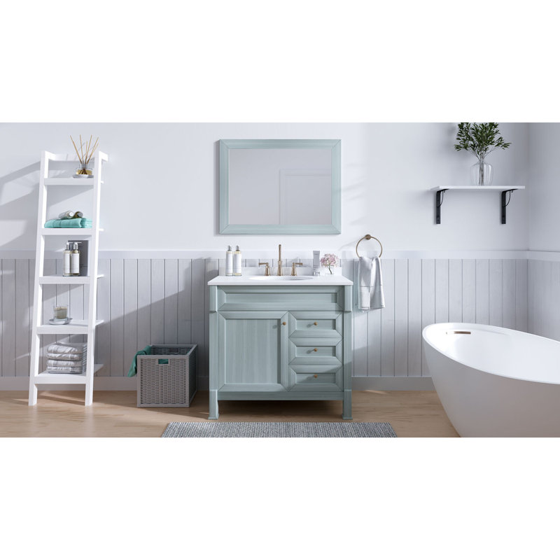 Callimont Elegance 36'' Pre-Assembled Bathroom Vanity Set with Artificial Stone Top in Blue