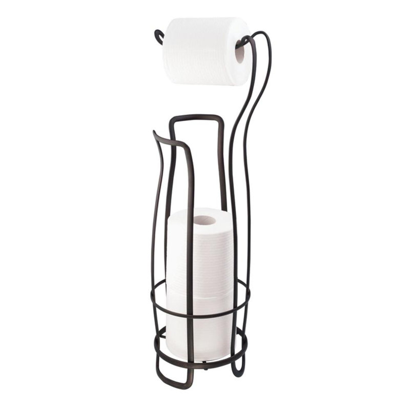 Bronze Freestanding Steel Toilet Paper Holder for 3 Rolls