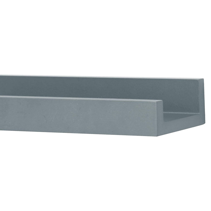 Elegant Gray 44" Engineered Wood Floating Wall Shelves, Set of 2
