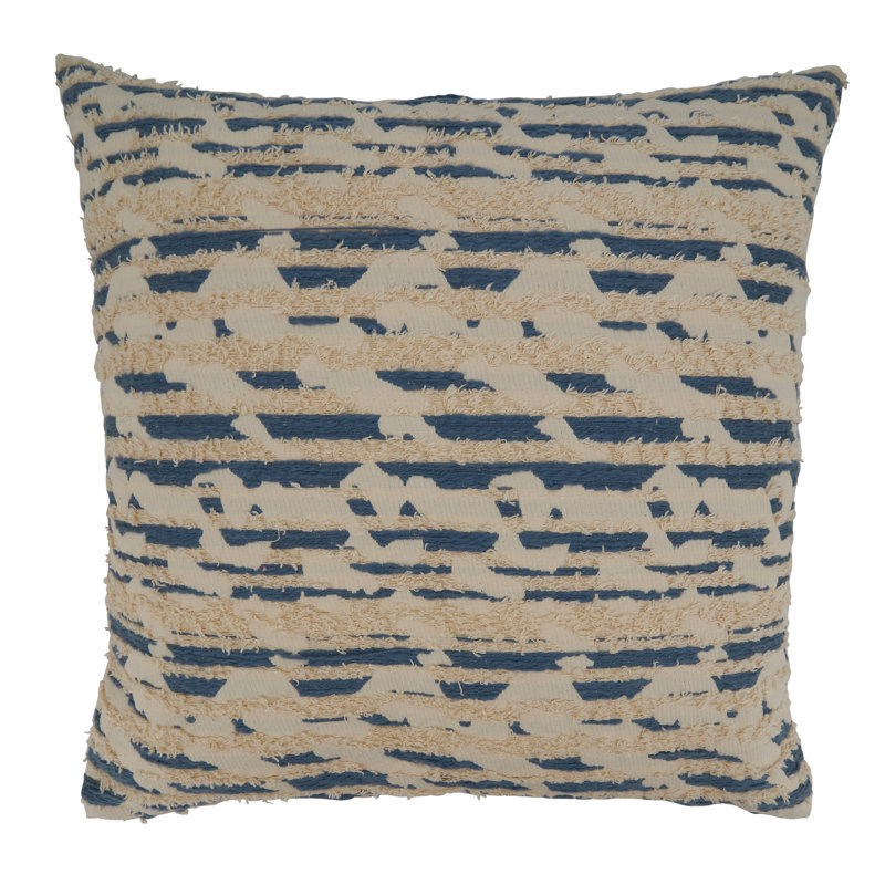Abstract Blue Cotton Polyester Standard Throw Pillow Cover