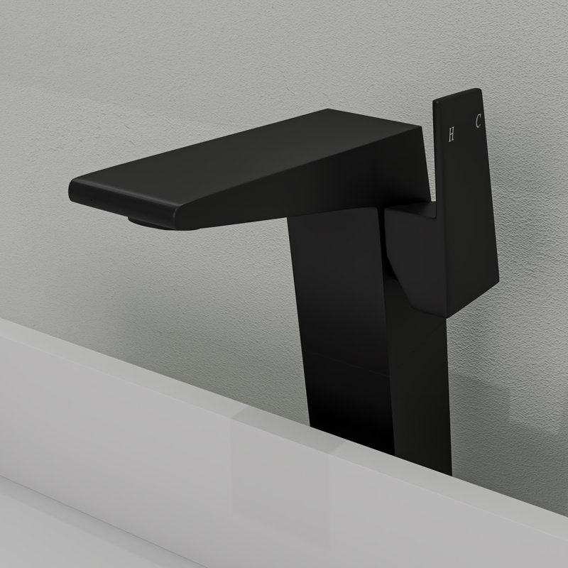 Matte Black Tall Single-Handle Bathroom Faucet