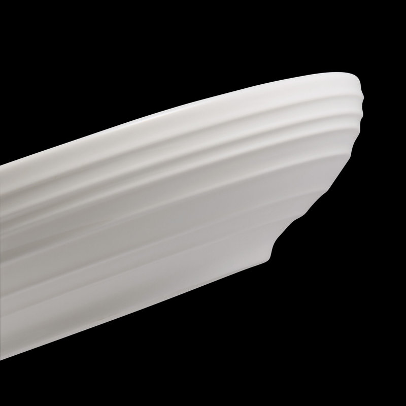 White Ceramic Ribbed 9-Inch Pasta Bowls, Set of 4