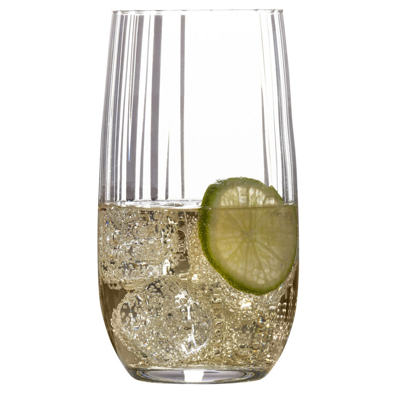 Gail Optic Clear Crystal Highball Glasses Set of 4