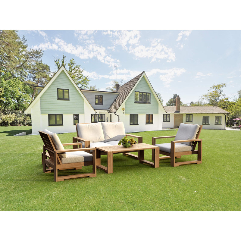 Capistrano Natural Teak 5-Piece Outdoor Conversation Set