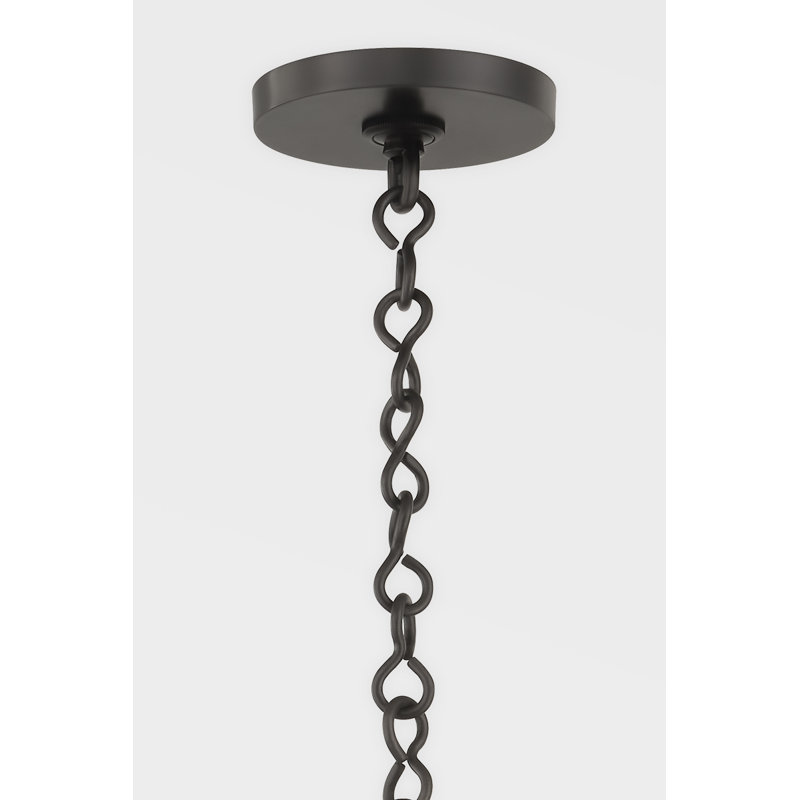 Black Brass and Clear Glass Pendant Light