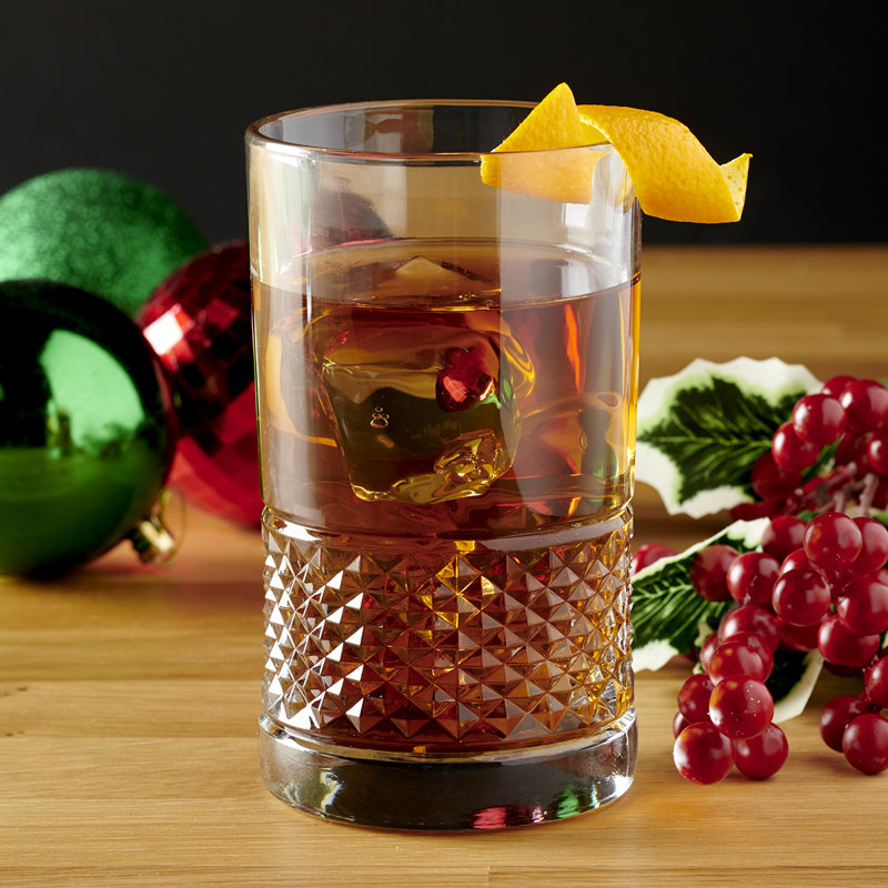 16oz Clear Textured Highball Glass Set of 4