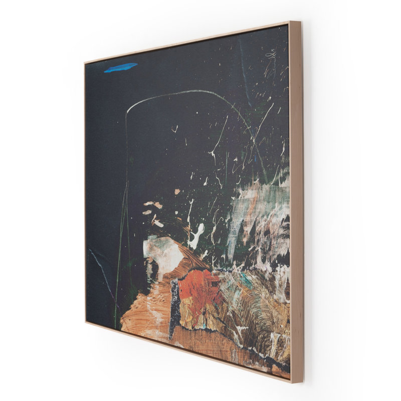 Natural Maple Framed Abstract Matte Canvas Art 48" x 36"
