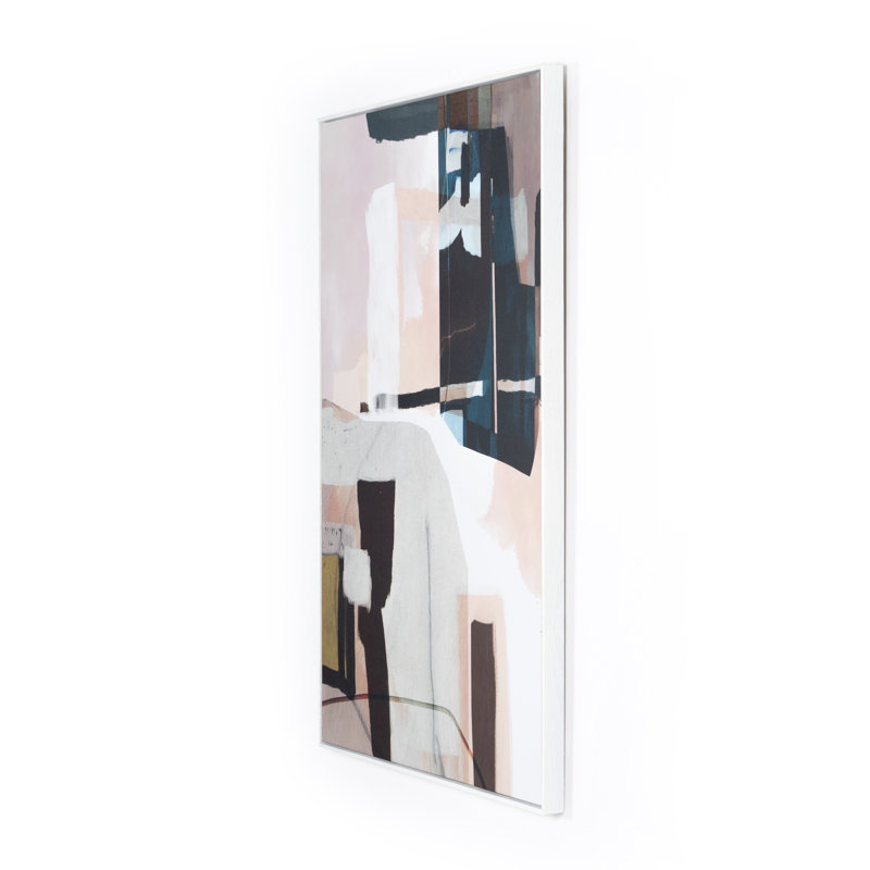 Large Abstract Matte Canvas with White Maple Frame