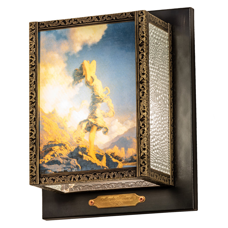 Maxfield Parrish Ecstacy 11'' Beige Glass Rectangle Sconce