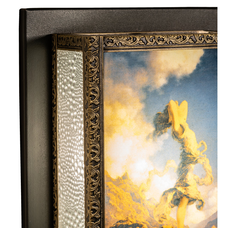 Maxfield Parrish Ecstacy 11'' Beige Glass Rectangle Sconce