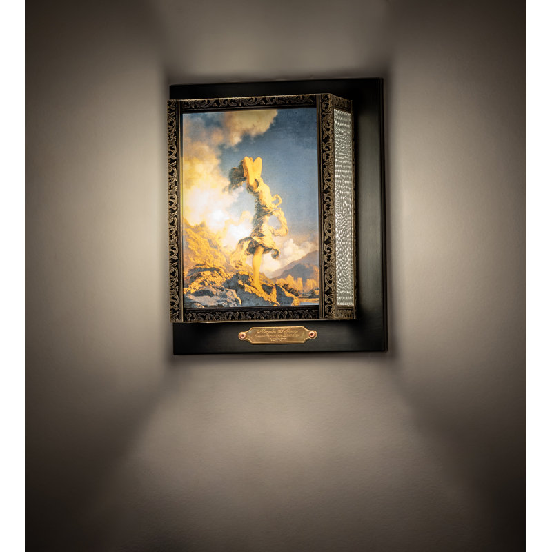 Maxfield Parrish Ecstacy 11'' Beige Glass Rectangle Sconce