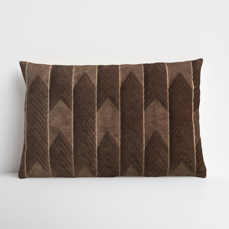 Floretta Embroidered Cotton Lumbar Throw Pillow