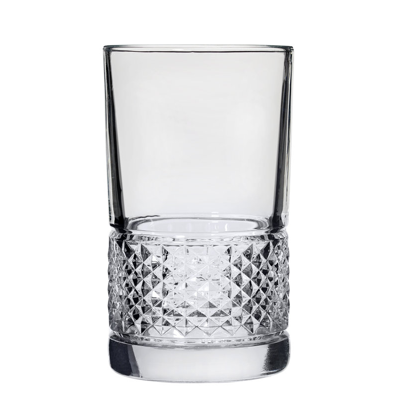 16oz Clear Textured Highball Glass Set of 4