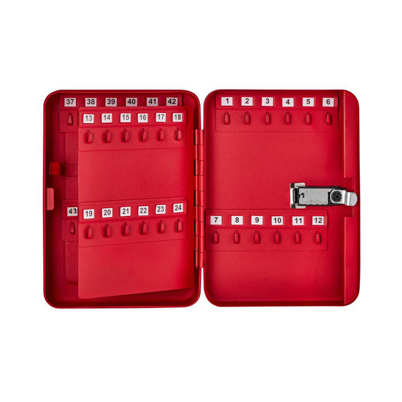 Red Steel Wall-Mount 48-Key Combination Lock Cabinet