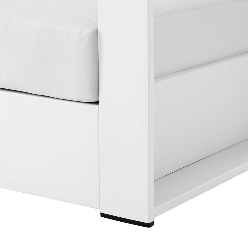 Tahoe Modern White Aluminum Outdoor Armchair with Cushions