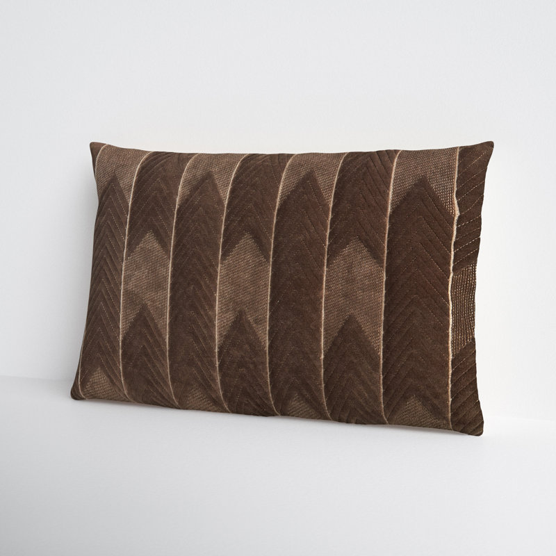 Floretta Embroidered Cotton Lumbar Throw Pillow