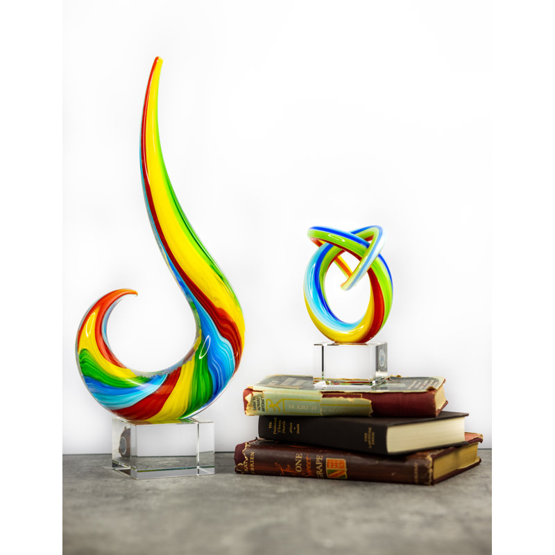 Spectrum Rainbow Murano Style 7" Art Glass Figurine