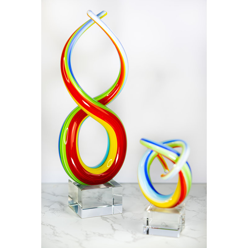 Spectrum Rainbow Murano Style 7" Art Glass Figurine