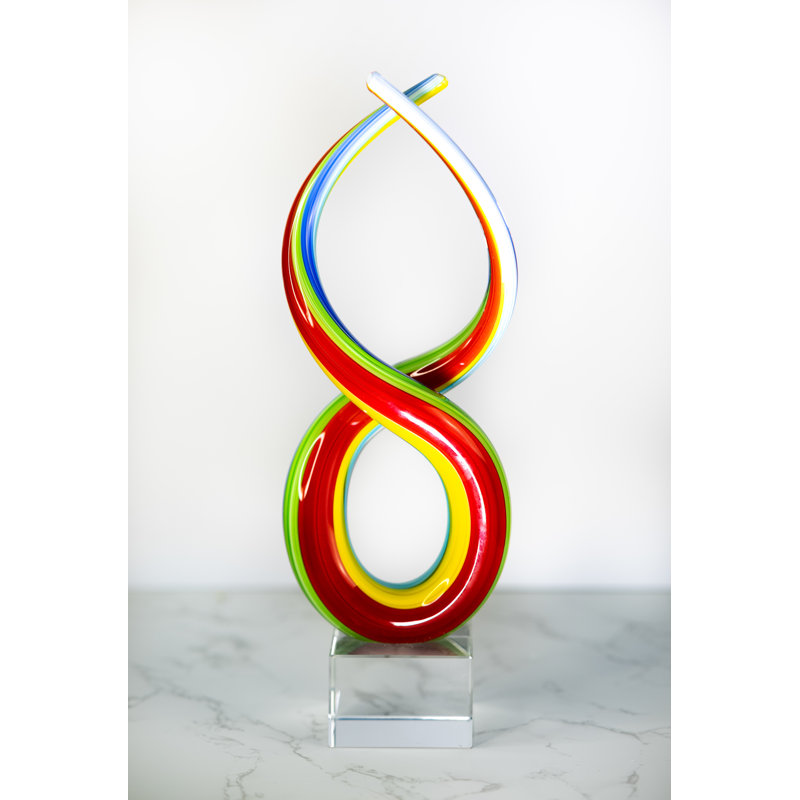 Spectrum Rainbow Murano Style 7" Art Glass Figurine