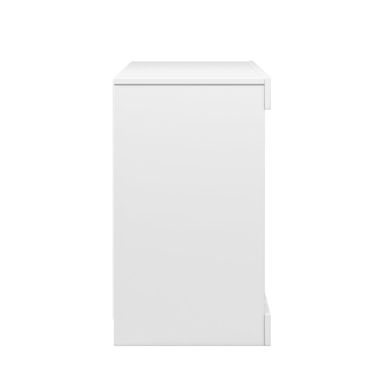 Modern White Compressed Wood 68'' Media Console with Cabinet