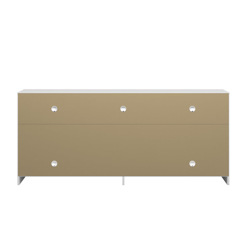 Modern White Compressed Wood 68'' Media Console with Cabinet