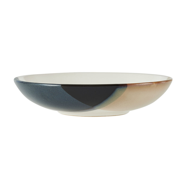 Caden 8-Inch Ceramic Geometric Pasta Bowls, Set of 4