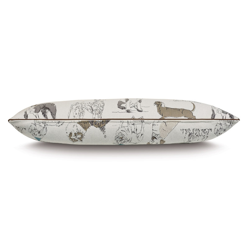 Buddy's Bash White and Gray Dog Party Rectangular Pillow