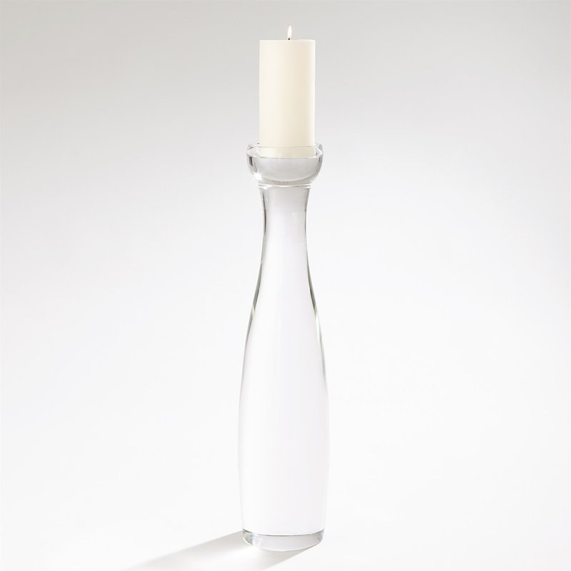 Elegant 22" Crystal Tabletop Candlestick for 3" Pillar Candles