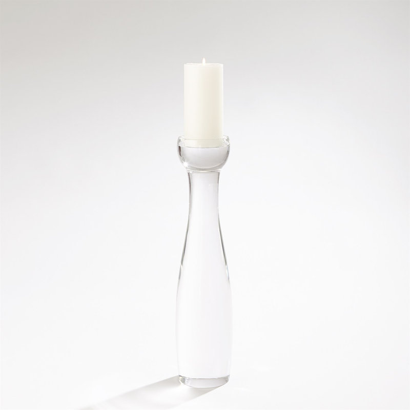 Elegant 18.75" Crystal Tabletop Candlestick for 3" W Pillar