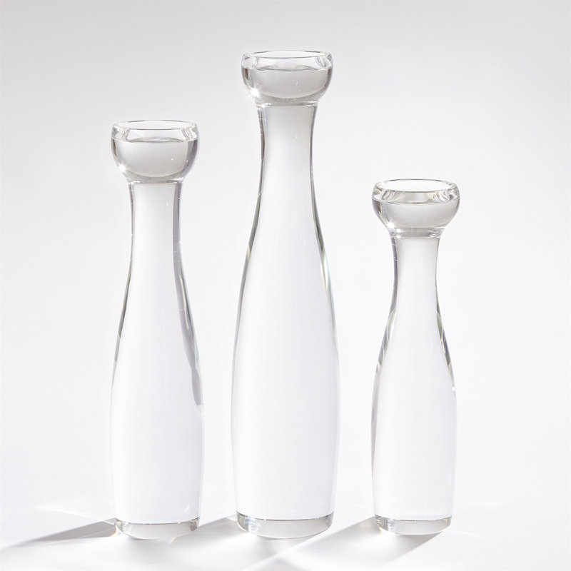 Elegant 18.75" Crystal Tabletop Candlestick for 3" W Pillar