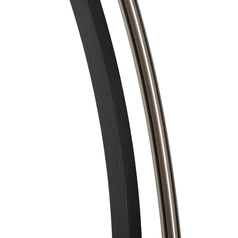 Satin Nickel and Black Arc Floor Lamp with Dimmer
