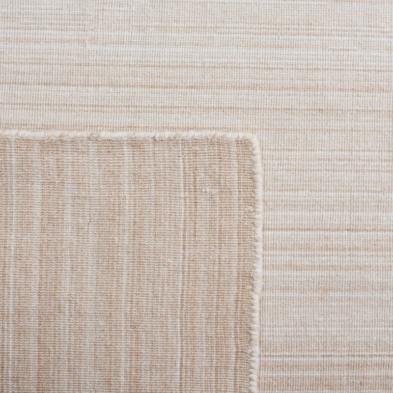 Handmade Beige Flat Woven Synthetic Square Rug 6'