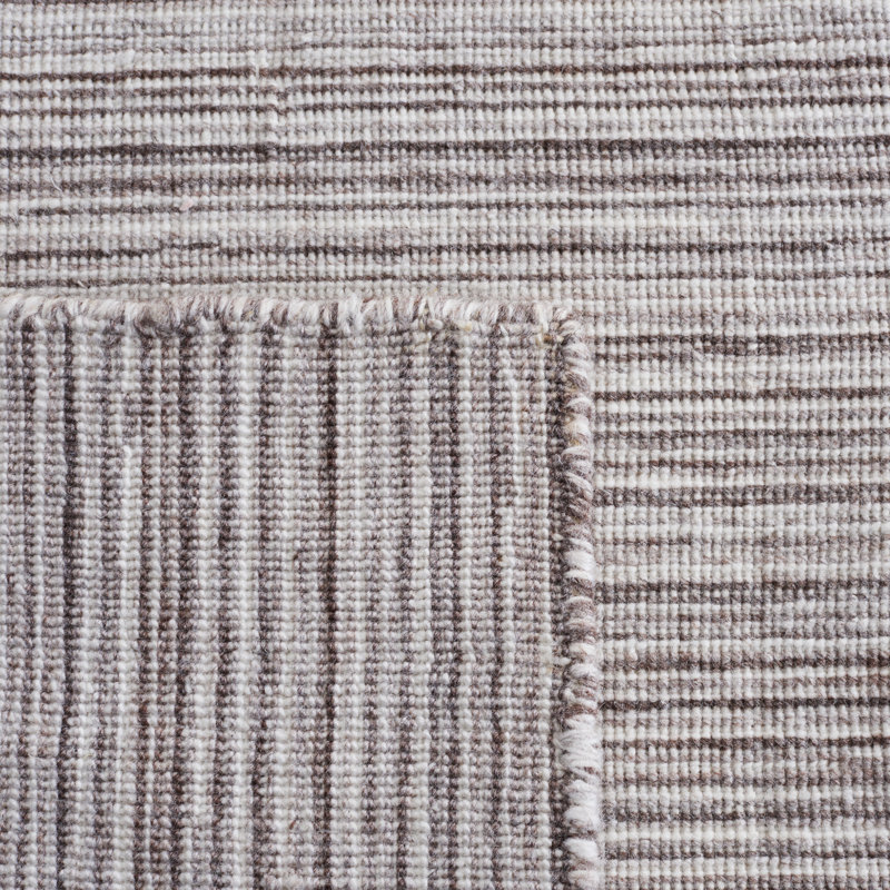 Ivory Flat Woven Handmade Square Synthetic Rug