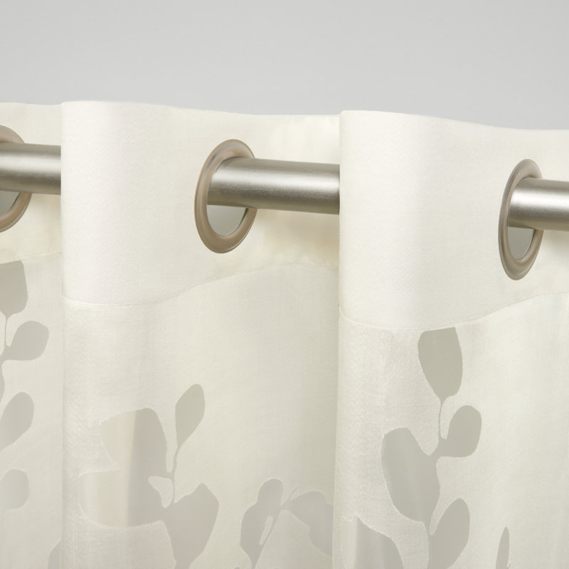 Wilshire White Sheer Grommet Cotton Blend Curtain Pair