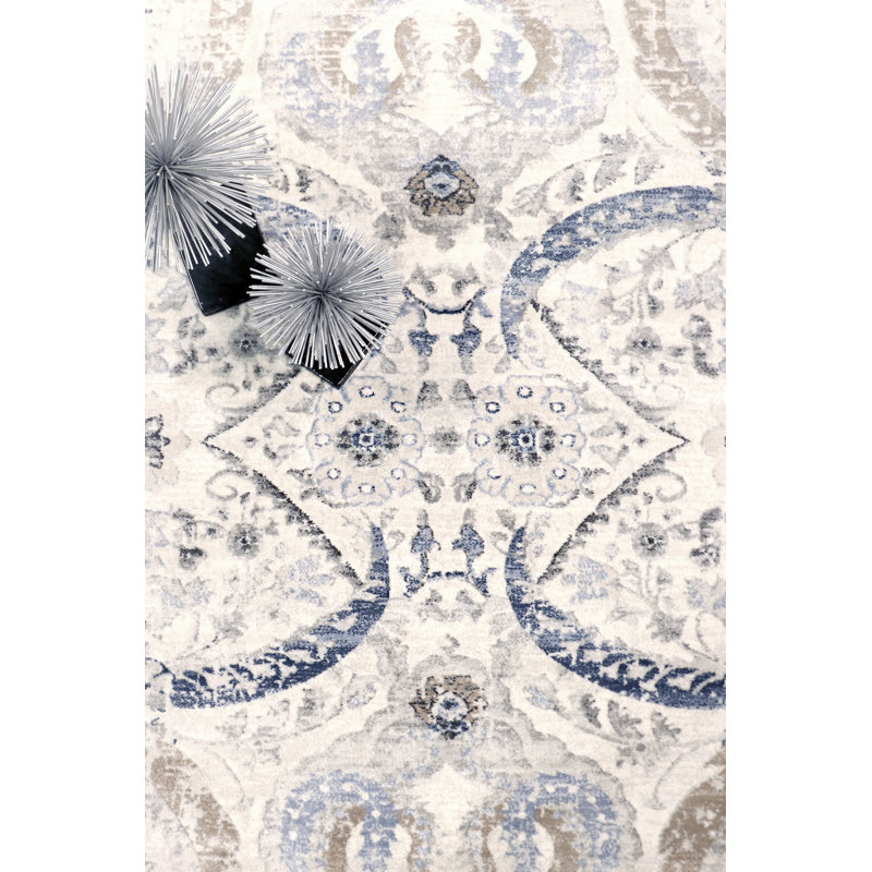 Elysian Ivory Beige 10' x 14' Easy-Care Synthetic Rectangular Rug