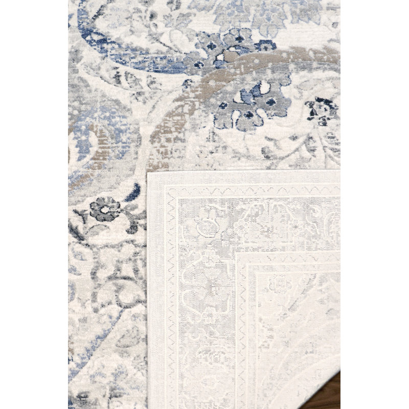 Elysian Ivory Beige 10' x 14' Easy-Care Synthetic Rectangular Rug