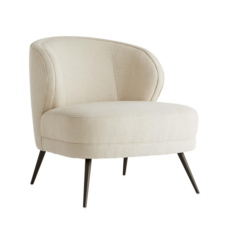 Marigold Velvet and Flax Linen Handcrafted Accent Chair