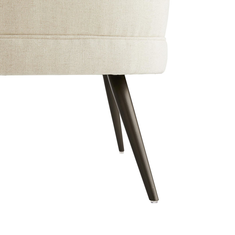 Marigold Velvet and Flax Linen Handcrafted Accent Chair