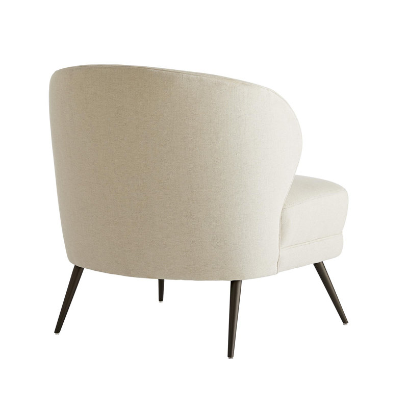 Marigold Velvet and Flax Linen Handcrafted Accent Chair