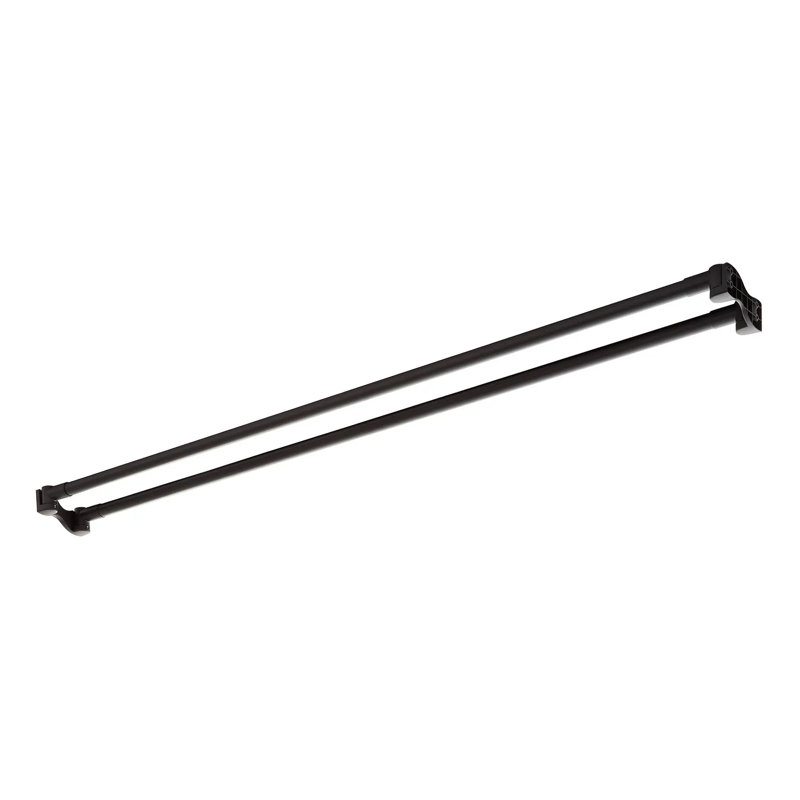 Matte Black 60" Double Bar Wall Mounted Shower Curtain Rod