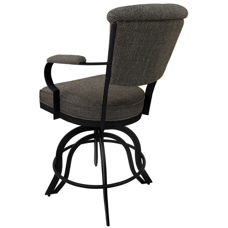 Miami Swivel 30" Bar Stool in Plumley Cocoa with Metal Frame