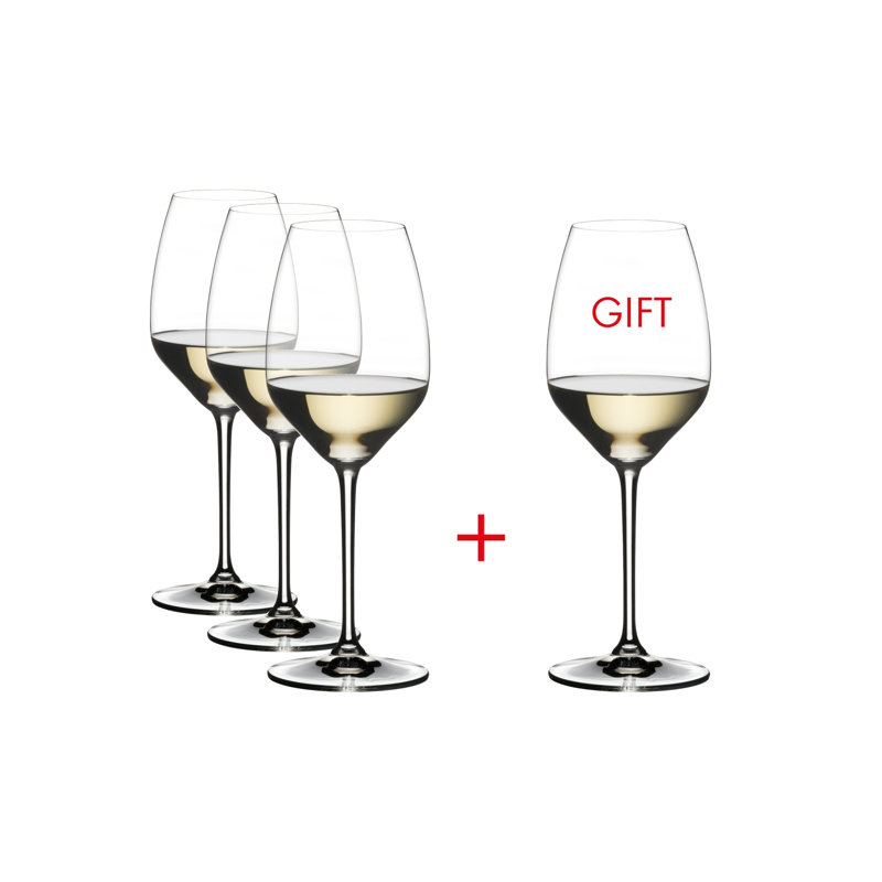 Clear Crystal Diamond-Shaped Riesling Wine Glass Set of 4