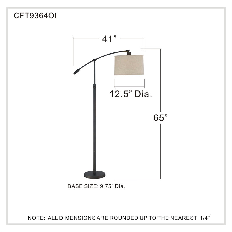 Dehaven 65'' Oil Rubbed Bronze Floor Lamp with Linen Shade