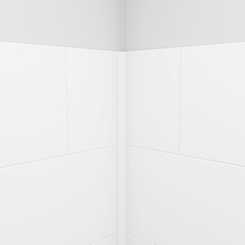 DreamStone 36" White Solid Surface Alcove Shower Kit