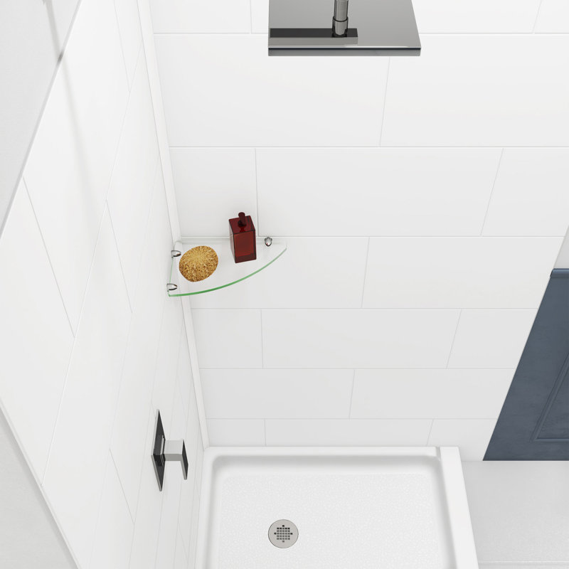 DreamStone 36" White Solid Surface Alcove Shower Kit