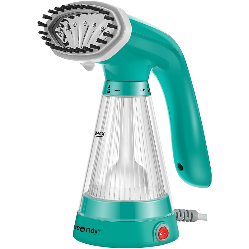 Teal Handheld Garment Steamer with Clear Ribbed Water Tank