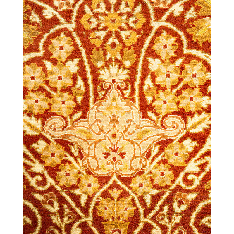Handmade Red and Beige Wool Oriental 8' x 10' Rug