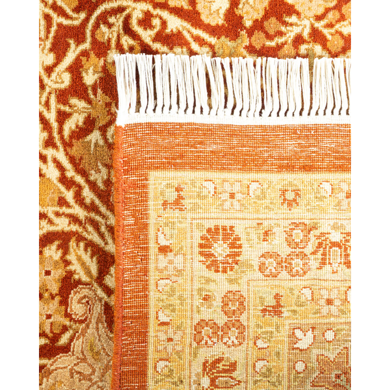 Handmade Red and Beige Wool Oriental 8' x 10' Rug