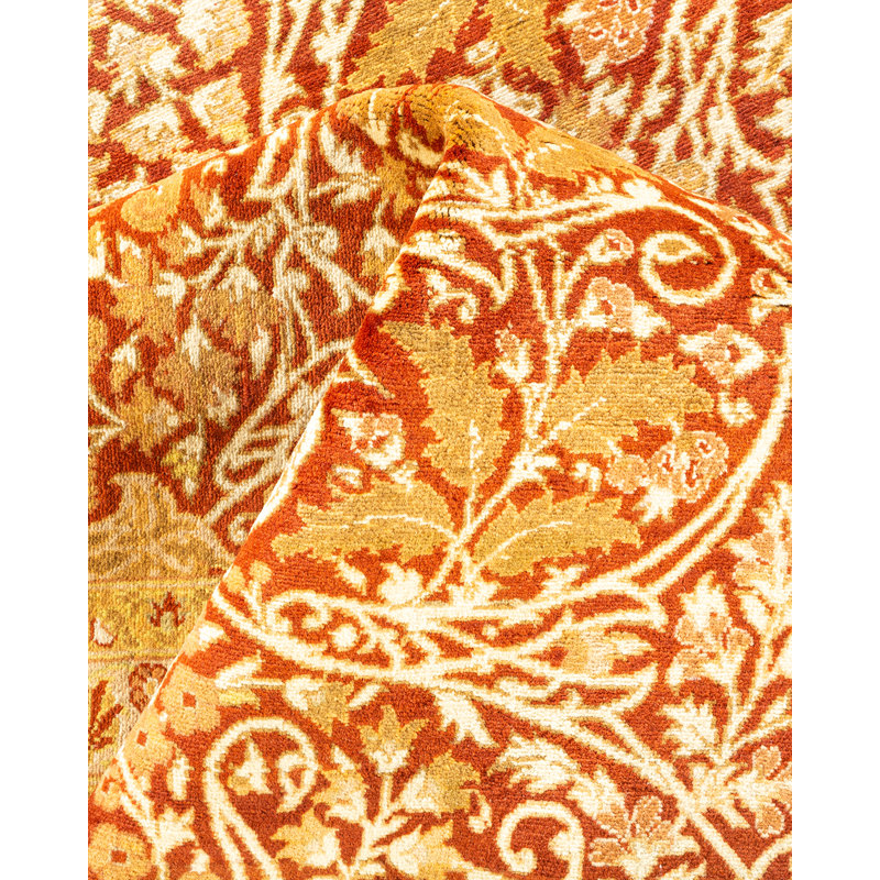 Handmade Red and Beige Wool Oriental 8' x 10' Rug